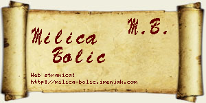Milica Bolić vizit kartica